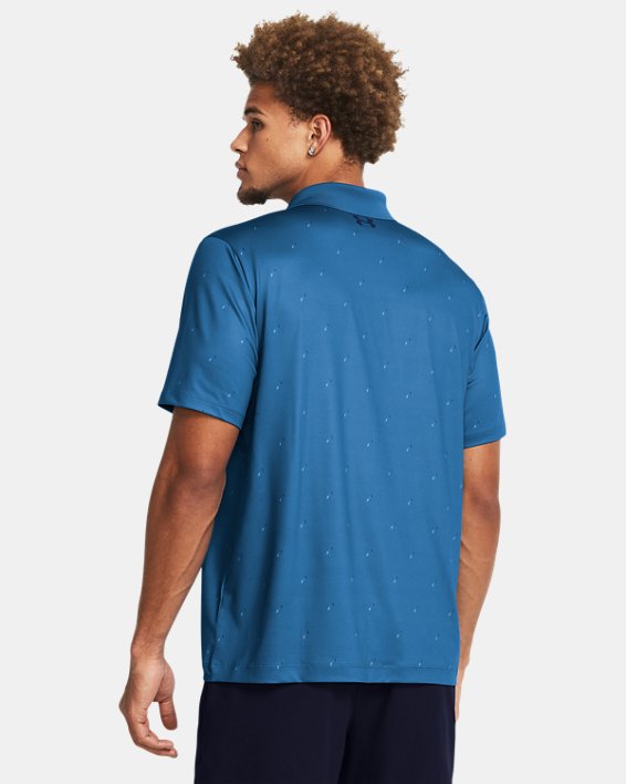 Men's UA Matchplay Printed Polo, Blue, pdpMainDesktop image number 1